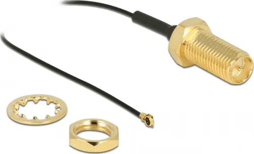 Alternativ bild 0 för Delock - Antennkabel - RP-SMA (R) till MHF4 (P) - 35 cm - koaxial - svart
