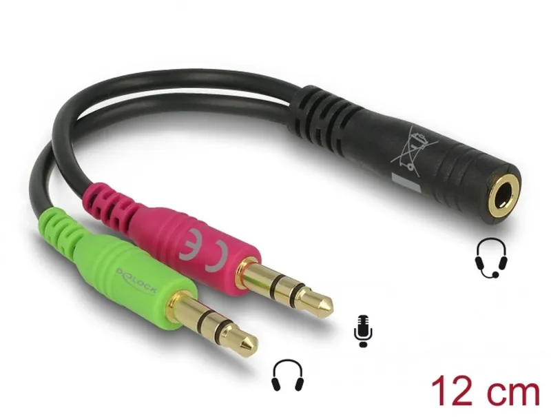 Alternativ bild 0 för Delock - Audio-adapter - mini-phone stereo 3.5 mm hona till mini-phone stereo 3.5 mm hane - 12 cm