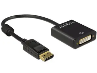 Produktfoto för Delock Displayport-adapter 20-stifts Displayport Hane 24+5 Pin Kombinerad Dvi Hona Svart