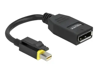 Produktfoto för Delock - DisplayPort-adapter - Mini DisplayPort (hane) spärrad till DisplayPort (hona) - DisplayPort 1.4 - 15 cm - halogenfri, stöd för 8K - svart