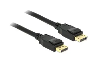 Produktfoto för Delock - DisplayPort-kabel - DisplayPort (hane) till DisplayPort (hane) - 3 m - sprintlåsning - svart