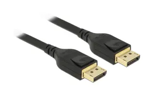 Produktfoto för Delock - DisplayPort-kabel - DisplayPort (hane) till DisplayPort (hane) - DisplayPort 1.4 - 3 m - stöd för 8K - svart
