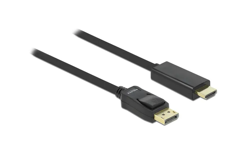 Alternativ bild 0 för Delock DisplayPort till höghastighets-HDMI-kabel, passiv, 1m - svart
