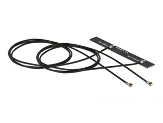 Produktfoto för Delock Dual Band WLAN WiFi 6 dubbelantenn intern självhäftande – svart