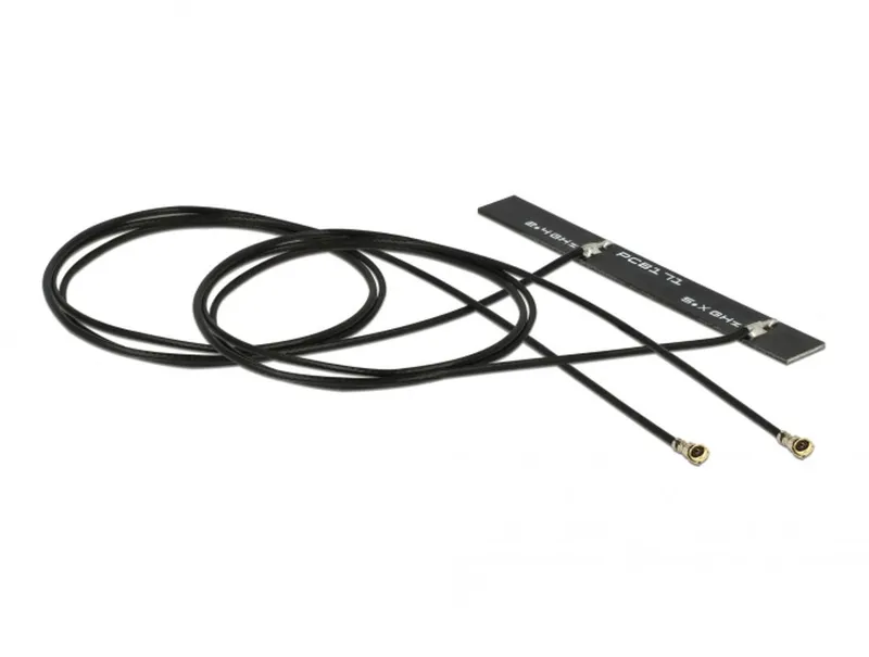 Alternativ bild 0 för Delock Dual Band WLAN WiFi 6 dubbelantenn intern självhäftande – svart