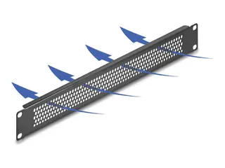 Produktfoto för Delock - Fiberoptisk täckpanel - med runda hål - kan monteras i skåp - svart - 1U - 19