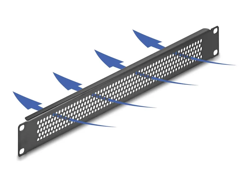 Alternativ bild 0 för Delock - Fiberoptisk täckpanel - med runda hål - kan monteras i skåp - svart - 1U - 19