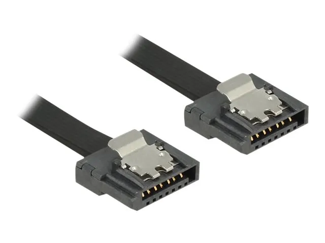 Alternativ bild 0 för Delock FLEXI - SATA-kabel - Serial ATA 150/300/600 - SATA (hane) till SATA (hane) - 30 cm - sprintlåsning - svart