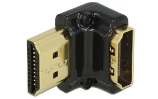 Produktfoto för Delock - HDMI-adapter - HDMI hona till HDMI hane - svart - 90° kontakt, stöd för 4K