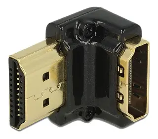 Produktfoto för Delock - HDMI-adapter - HDMI hona till HDMI hane - svart - 90° kontakt, stöd för 4K