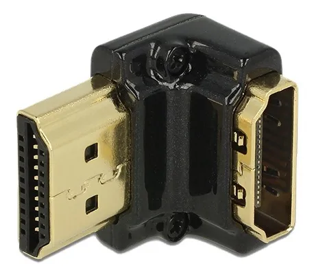 Alternativ bild 0 för Delock - HDMI-adapter - HDMI hona till HDMI hane - svart - 90° kontakt, stöd för 4K