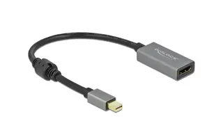 Produktfoto för Delock - High Speed - adapterkabel - DisplayPort hane till HDMI hona - 20 cm - grå, svart - aktiv