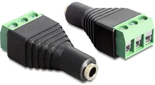 Produktfoto för Delock - Kabelterminaler - 3-stifts terminalblock hona till mini-phone stereo 3.5 mm hona