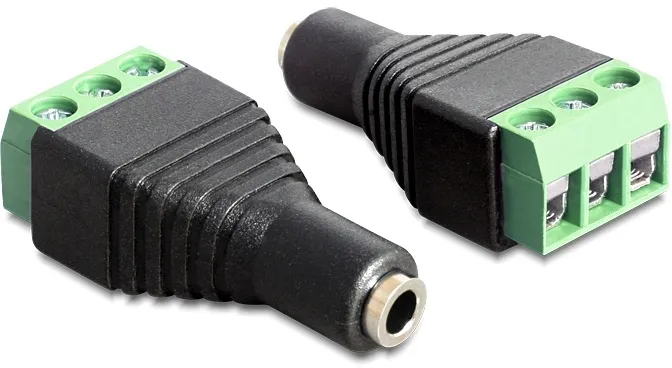 Alternativ bild 0 för Delock - Kabelterminaler - 3-stifts terminalblock hona till mini-phone stereo 3.5 mm hona