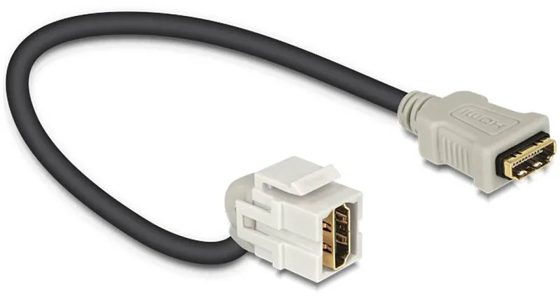 Bild 2 för Delock Keystone Module HDMI female > HDMI female 110° with cable - HDMI-kabel - HDMI hona till HDMI hona - 22 cm
