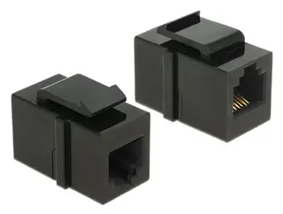 Produktfoto för DeLOCK Keystone Module RJ12 Female > RJ12 Female Cat.3 Black