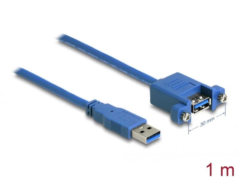 Alternativ bild 0 för DeLOCK Panel-mount - USB-kabel - USB Typ A (hun) til USB Typ A (han) - USB 3.0 - 1 m