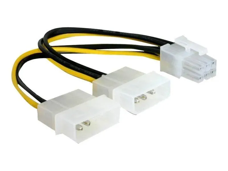 Alternativ bild 0 för DeLOCK Power Cable - 6 pin PCIe Power to 4 PIN Internal Power - 15 cm