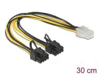 Produktfoto för DeLOCK power cable - 8 pin PCIe power (6+2) to 6 pin PCIe power - 30 cm