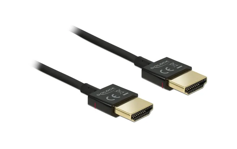 Alternativ bild 0 för Delock Premium - HDMI-kabel med Ethernet - HDMI hane till HDMI hane - 0.5 m - stöd för 4K