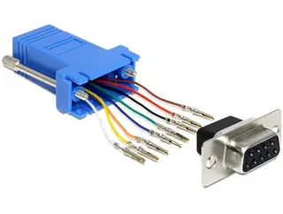 Produktfoto för Delock - Seriell adapter - RJ-45 (hona) till DB-9 (hona) - blå