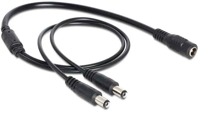 Alternativ bild 0 för Delock - Strömdelare - DC-jack 5,5 x 2,1 mm (hane) till DC-jack 5,5 x 2,1 mm (hona) - 50 cm