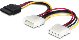 Produktfoto för Delock - Strömkabel - SATA-ström (hane) till 4 pin intern effekt (hane) - 10 cm - för P/N: 89273