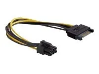 Alternativ bild 0 för Delock - Strömkabel - SATA-ström (hane) till 6-stifts PCIe-ström (hane) - 21 cm