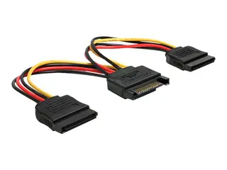 Produktfoto för Delock - Strömkabel - SATA-ström (hane) till SATA-ström (hona) - 15 cm - rak kontakt - för Delock PCI Express Card