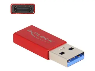 Produktfoto för DeLOCK USB 10 Gbps USB Type-A male to USB Type-C active female red