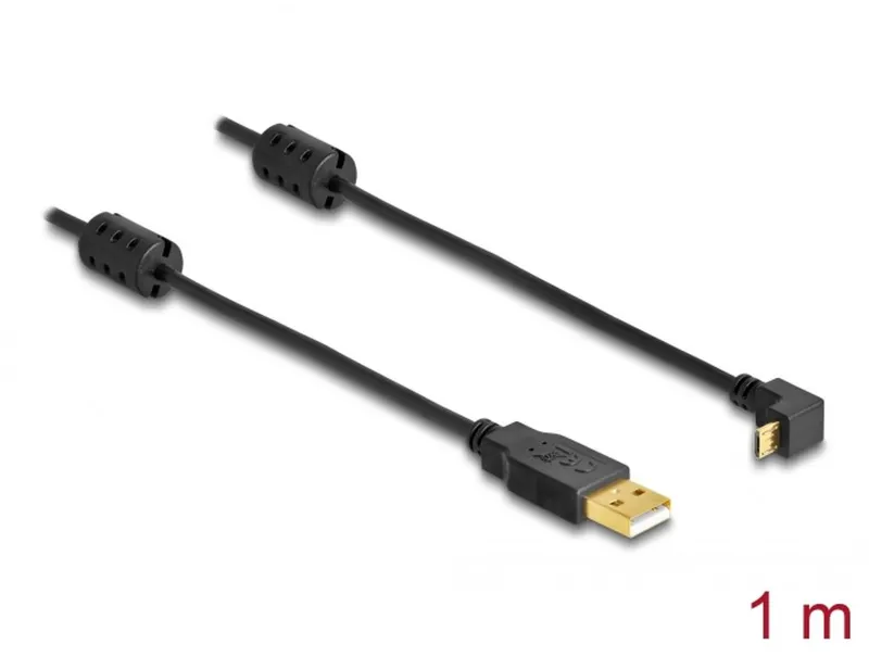 Alternativ bild 0 för Delock USB-A-kabel hane till USB micro-B-hane vinklad 90° upp/ner