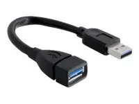 Produktfoto för Delock - Usb-förlängningskabel 0.15m Svart