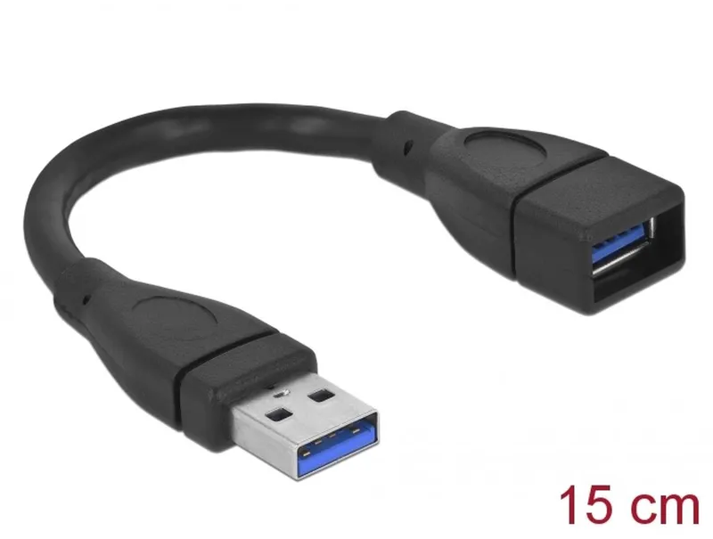 Alternativ bild 0 för Delock - Usb-förlängningskabel 0.15m Svart