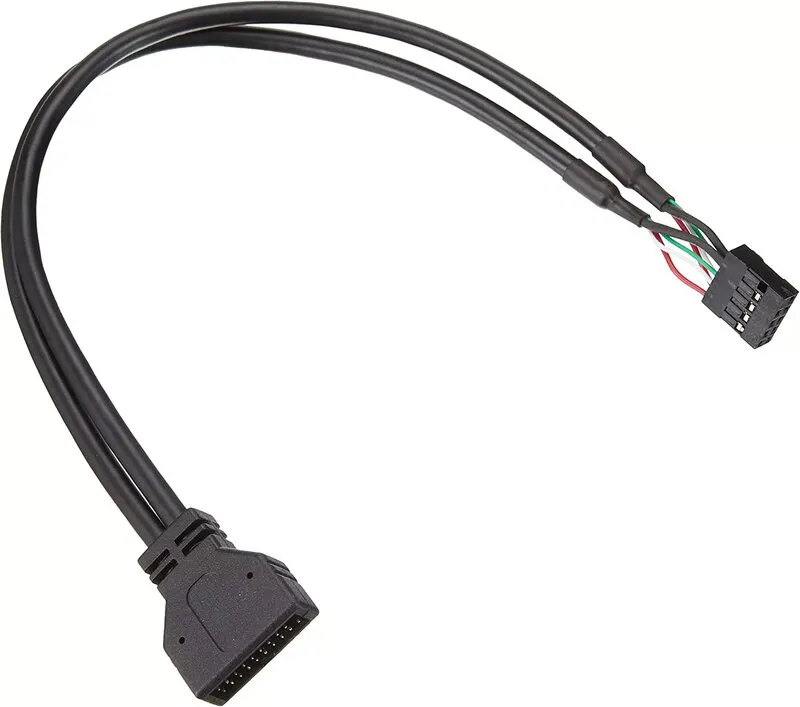 Alternativ bild 0 för Delock - USB-internkabel - 9-stifts USB-överdel (hona) till 19-stifts USB 3.0-kontakt (hane) - 30 cm - svart