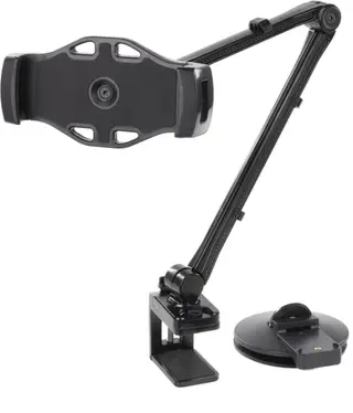 Produktfoto för Deltaco 2-in-1 stativ för mobiler /surfplattor / sugkopp / hållare / svart