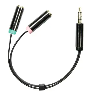 Produktfoto för Deltaco 3.5mm Ha - 3.5mm 4-pin 0.1m Minitelefon 3,5 Mm, 4-poligt Hane Mini-phone Stereo 3.5 Mm, Minitelefon 3,5 Mm Hona