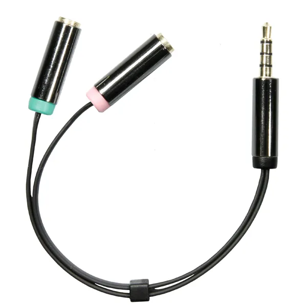 Bild 1 för Deltaco 3.5mm Ha - 3.5mm 4-pin 0.1m Minitelefon 3,5 Mm, 4-poligt Hane Mini-phone Stereo 3.5 Mm, Minitelefon 3,5 Mm Hona