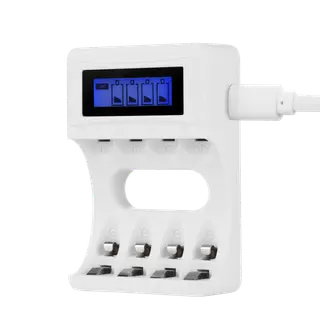 Produktfoto för DELTACO - 4-6 tim. batteriladdare - (för 4xAA/AAA) - vit