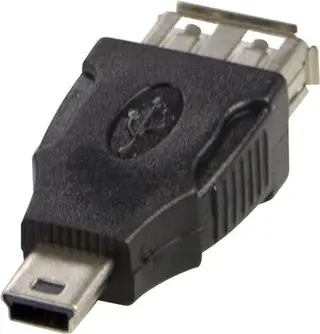 Produktfoto för Deltaco Adapter 4-stifts Usb Typ A Hona Mini-usb Typ B Hane