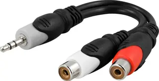 Produktfoto för Deltaco Adapter Mini-phone Stereo 3.5 Mm Hane Rca Hona