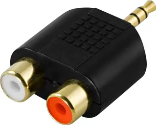 Produktfoto för Deltaco Adapter Mini-phone Stereo 3.5 Mm Hane Rca Hona