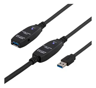 Produktfoto för Deltaco aktiv USB 3.0-förlängningskabel - 10m