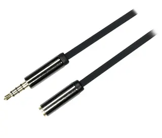Produktfoto för Deltaco Audio 3.5mm Female - 3.5mm Male 4-pin