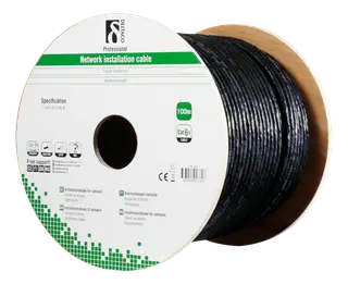 Produktfoto för Deltaco Bulkkabel Cat 6a Sftp (skärmat Folieöverdraget Tvinnat Par) Svart 100m