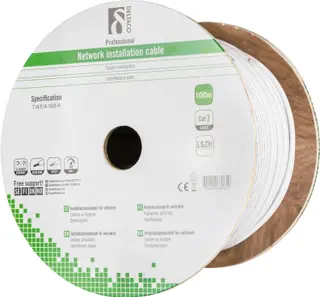 Produktfoto för Deltaco Bulkkabel Cat 7 Sftp (skärmat Folieöverdraget Tvinnat Par) Vit 100m