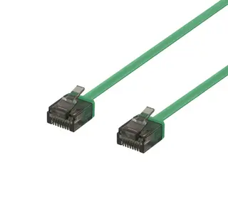 Produktfoto för DELTACO Cat6a patchkabel, flat, 0,5m, grön