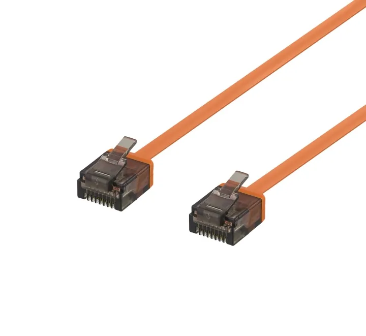 Alternativ bild 0 för DELTACO Cat6a patchkabel, flat, 1m, orange