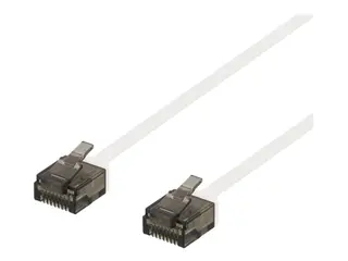 Produktfoto för DELTACO Cat6a patchkabel, flat, 1mm tjock, 0,15m, vit