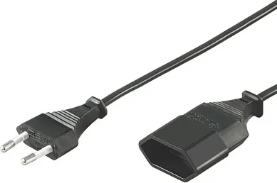 Bild 1 för DELTACO DEL-109AD - Förlängningskabel för ström - Eurokontakt (hane) rak till IEC 60906-1 (hona) rak - AC 250 V - 2.5 A - 2 m - svart