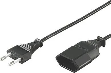 Bild 2 för DELTACO DEL-109AF - Förlängningskabel för ström - Eurokontakt (hane) rak till IEC 60906-1 (hona) rak - AC 250 V - 2.5 A - 5 m - svart